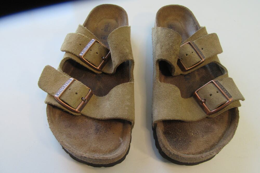 Birkenstock Arizona Suede Leather Slide Women's 6 EU 37 Brown Classic Buckle